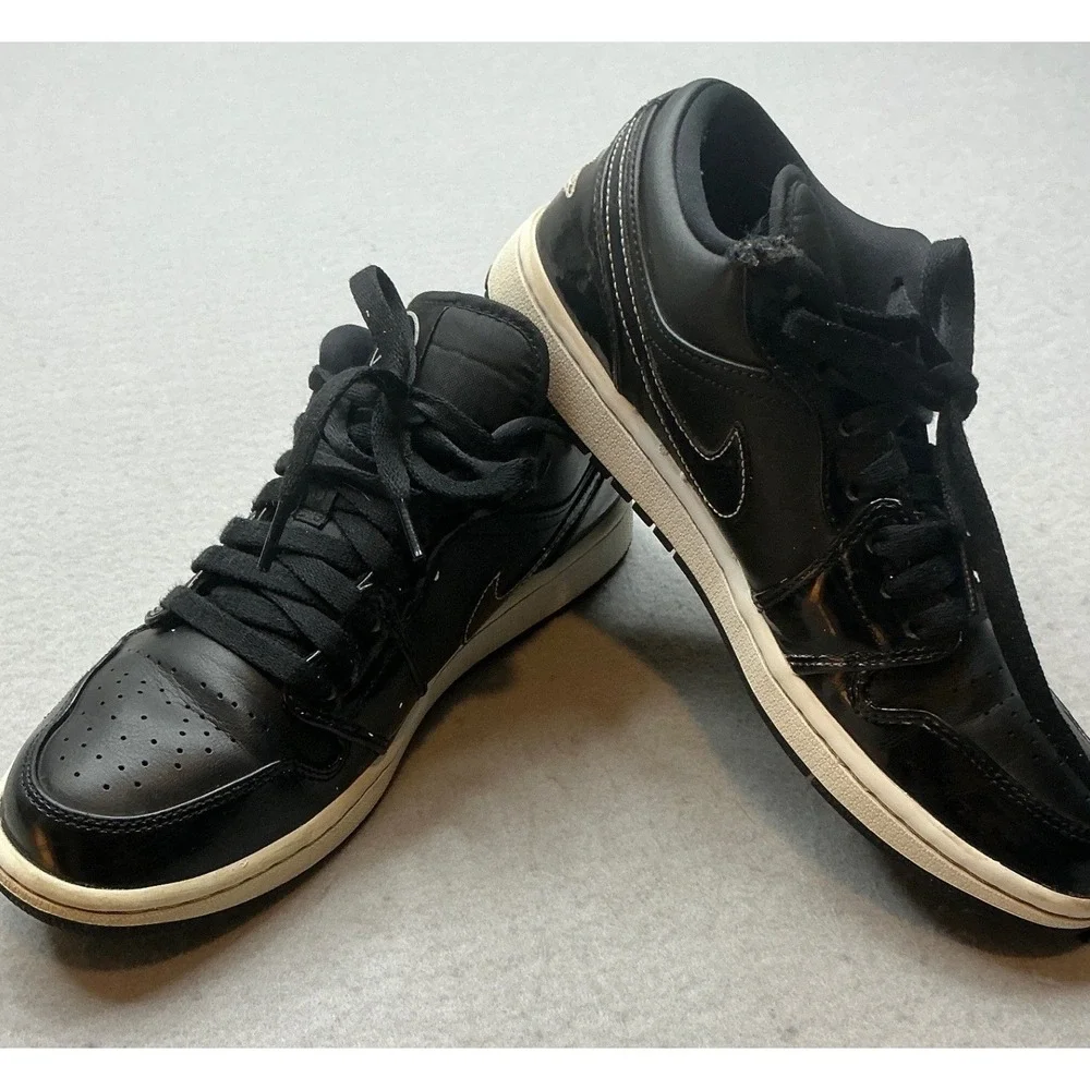 Jordan Air Jordan 1 Low Carbon Fiber All-Star Black‎ White Sneakers Size 8